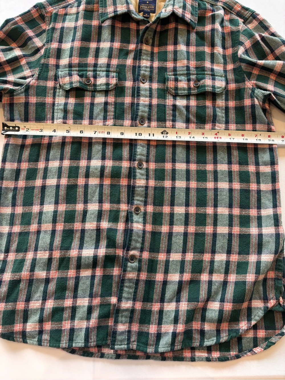 GAP & PENDLETON Men's Green & Pink Plaid Button-Up Shirt Medium Regular - Picture 6 of 10
